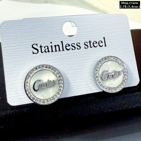 Сережки мед.сталь 10702 (1,4см.)